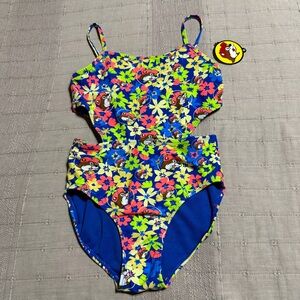 Buc-ee's Girls Floral One Piece Swimsuit YL Buc-ee's Beaver